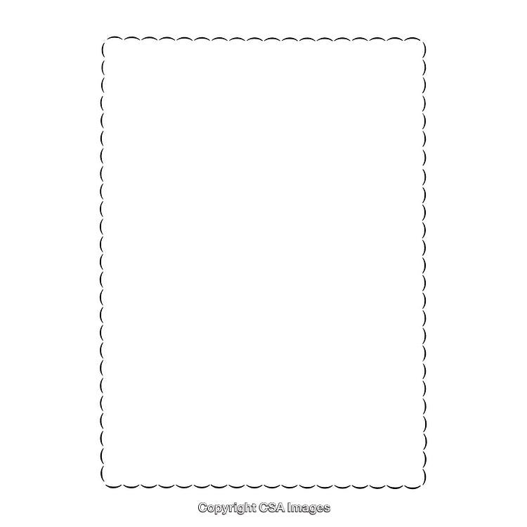 Black and White Scalloped Border Square Design for Documents or Invitations