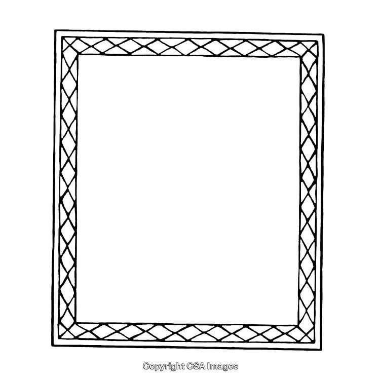 Hand-Drawn Black and White Border with Geometric Patterns