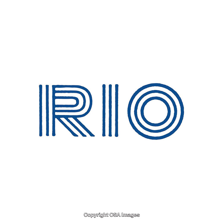 Creative Blue Line Art Spelling 'RIO' on White Background