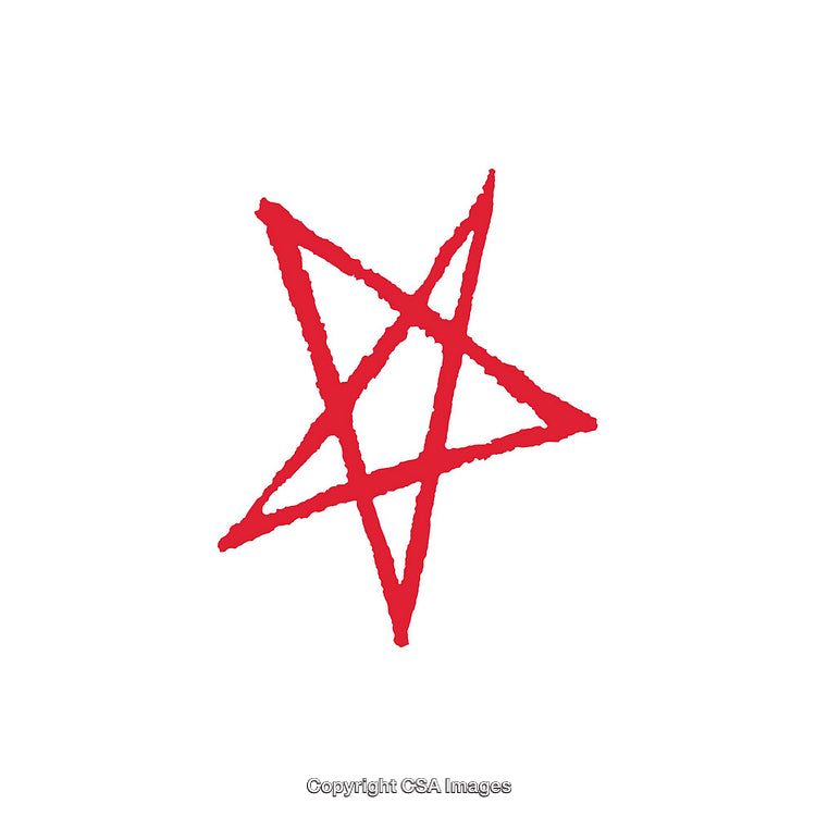 Red Abstract Five-Pointed Star Symbol on White Background