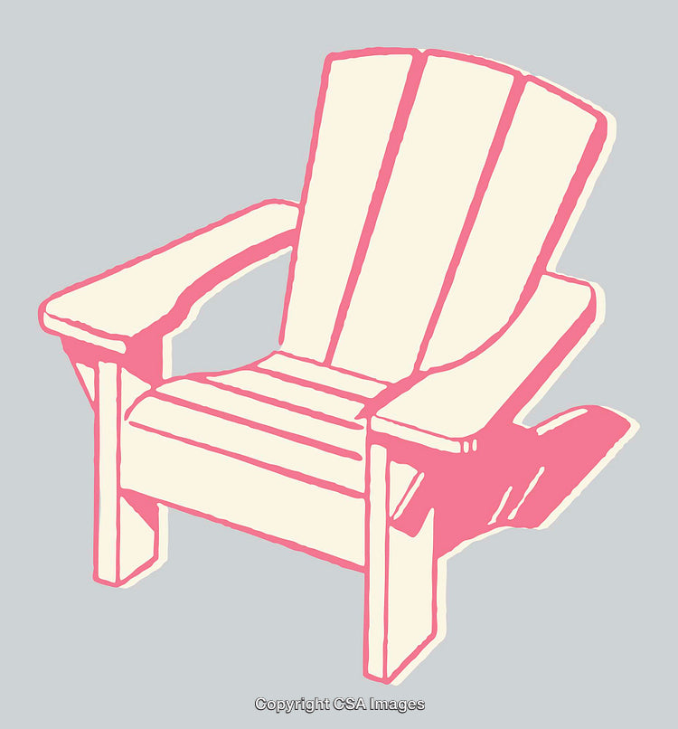 Stylized Line Art of a Wooden Adirondack Chair Illustration
