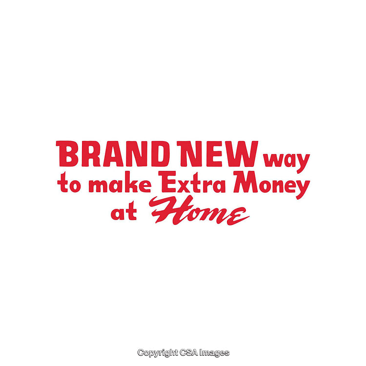 Red Typography Design Promoting Earning Opportunities From Home