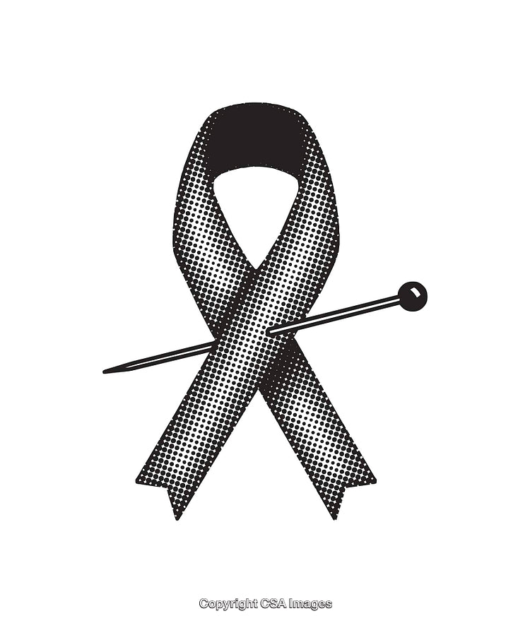 Halftone Ribbon With a Needle in Artistic Black and White Illustration