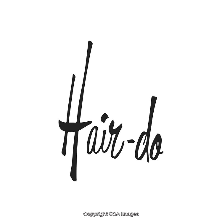 Stylized Hair-Do Typography Design on a Minimalist White Background