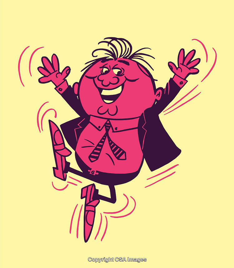 Playful Cartoon Character Expressing Joy Through Energetic Dancing