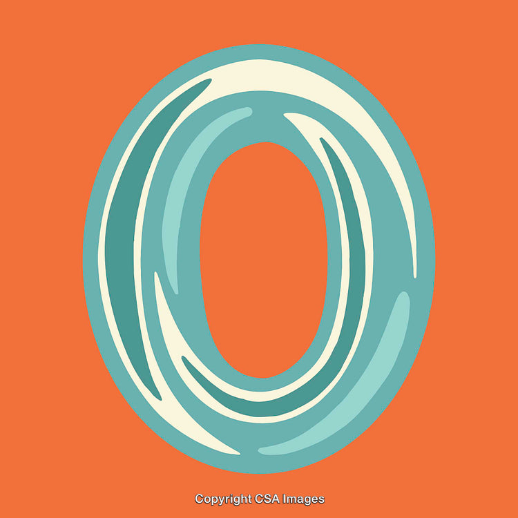 Stylized Letter O on a Vibrant Orange Background