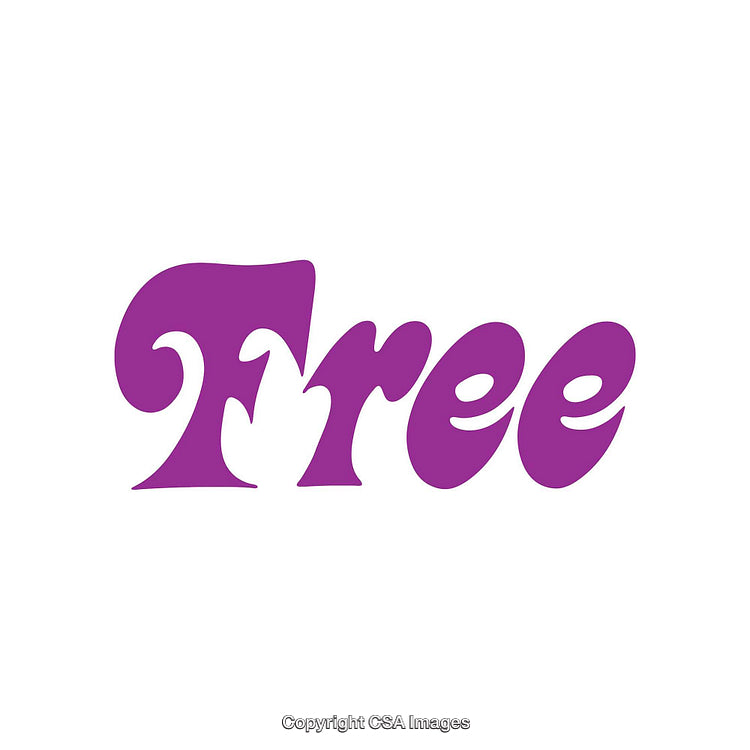 Bold Purple Free Typography Isolated on a White Background