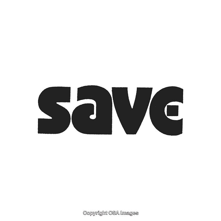 Minimalist Black Text Design Representing the Word 'Save' in Bold Style