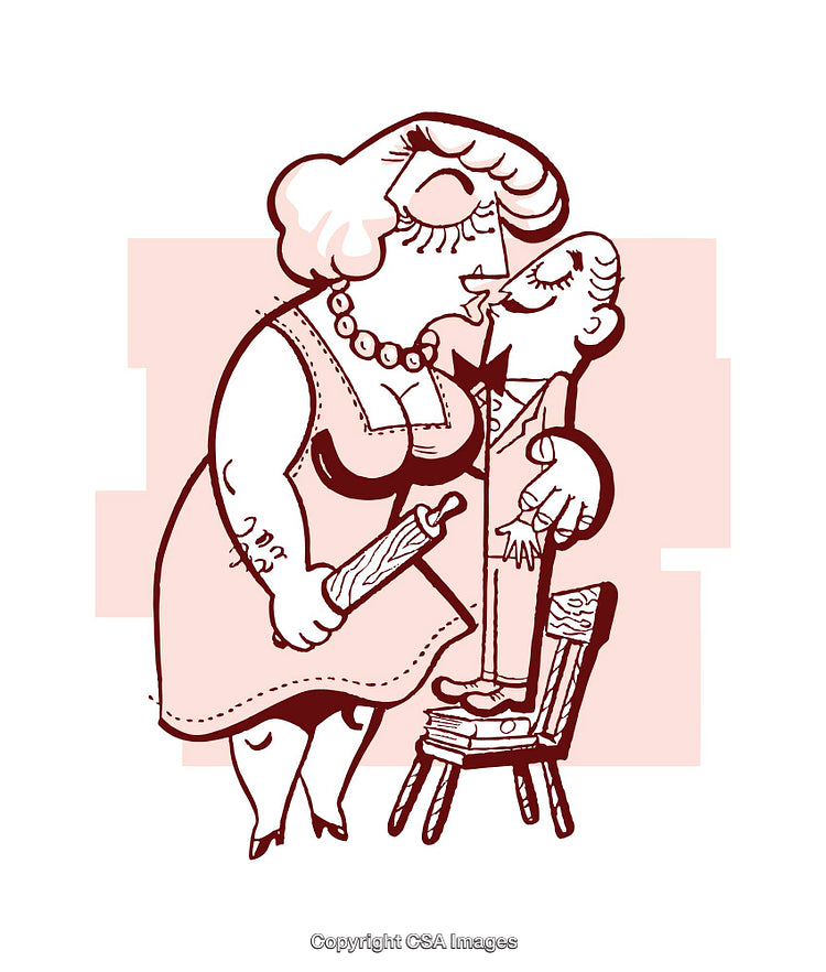 Playful Cartoon Illustration of a Unique and Quirky Couple Interaction