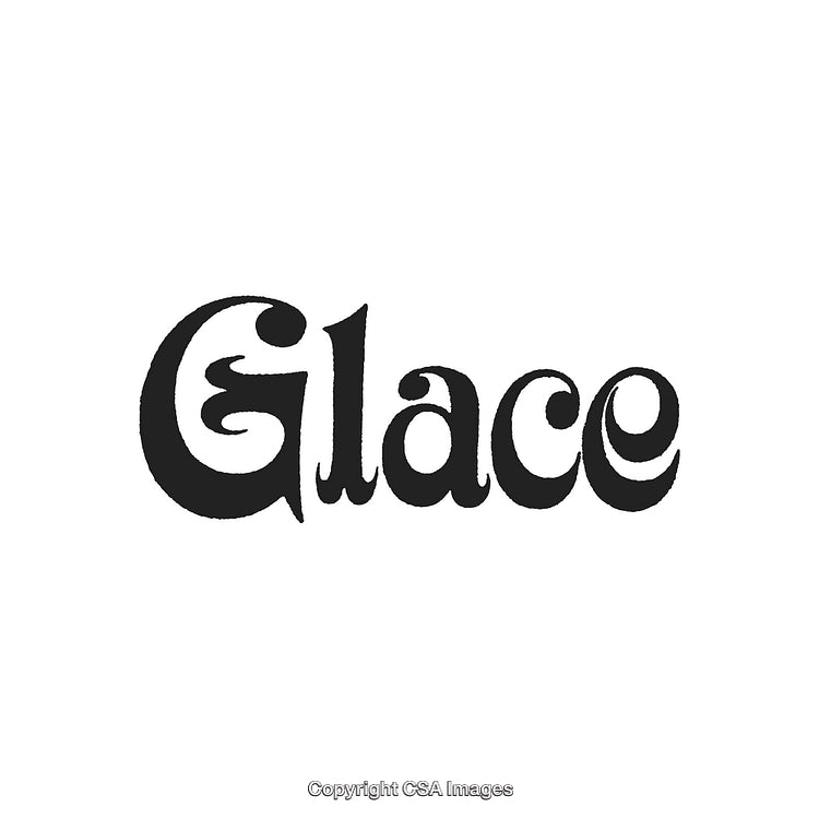 Glace Creative Retro Styled Typography on White Background Illustration
