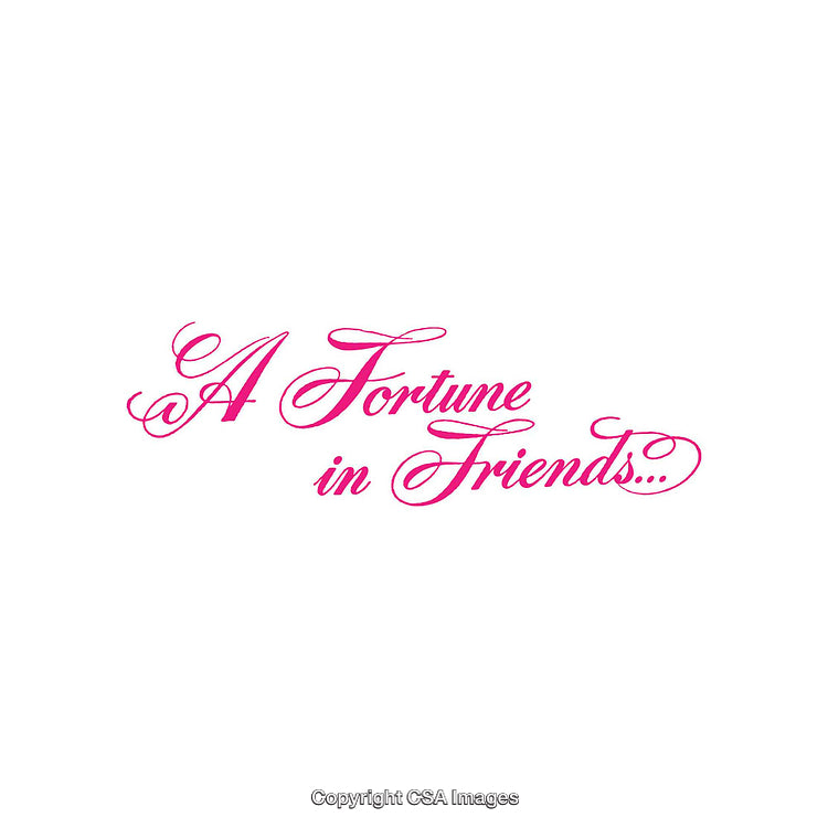 Elegant Calligraphy Depicting A Fortune in Friends with Stylish Pink Lettering