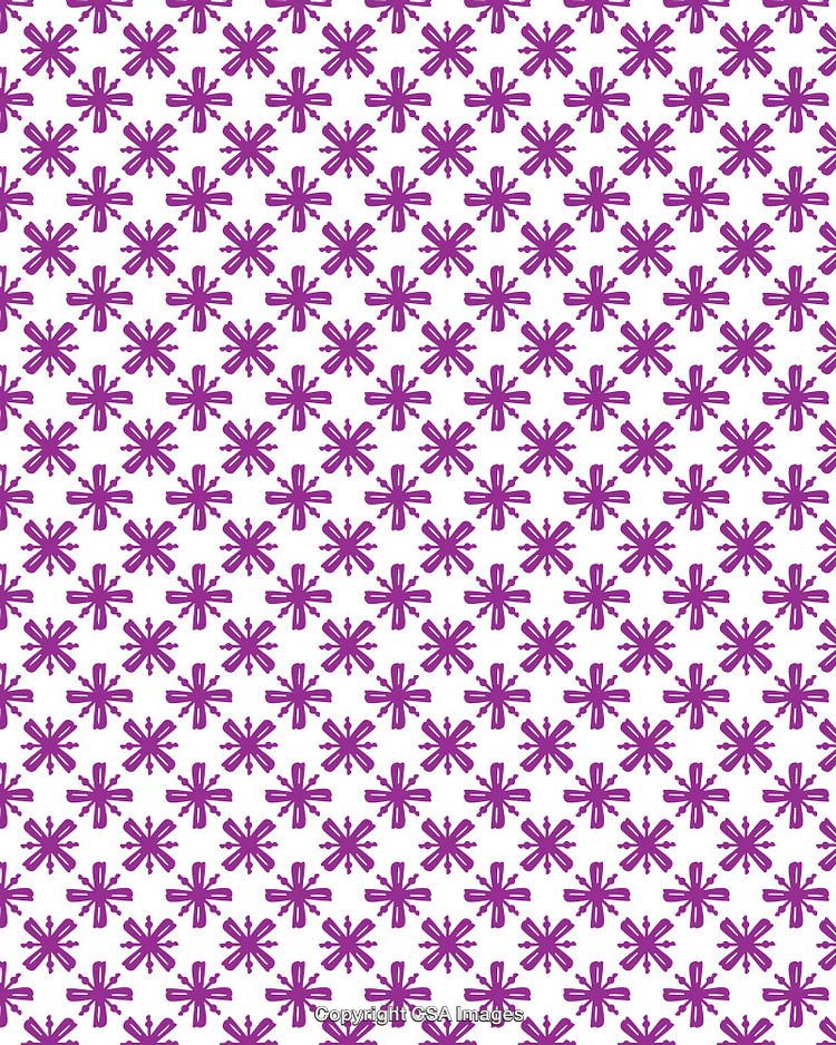 Purple Abstract Pattern with Artistic Symmetrical Design on White Background