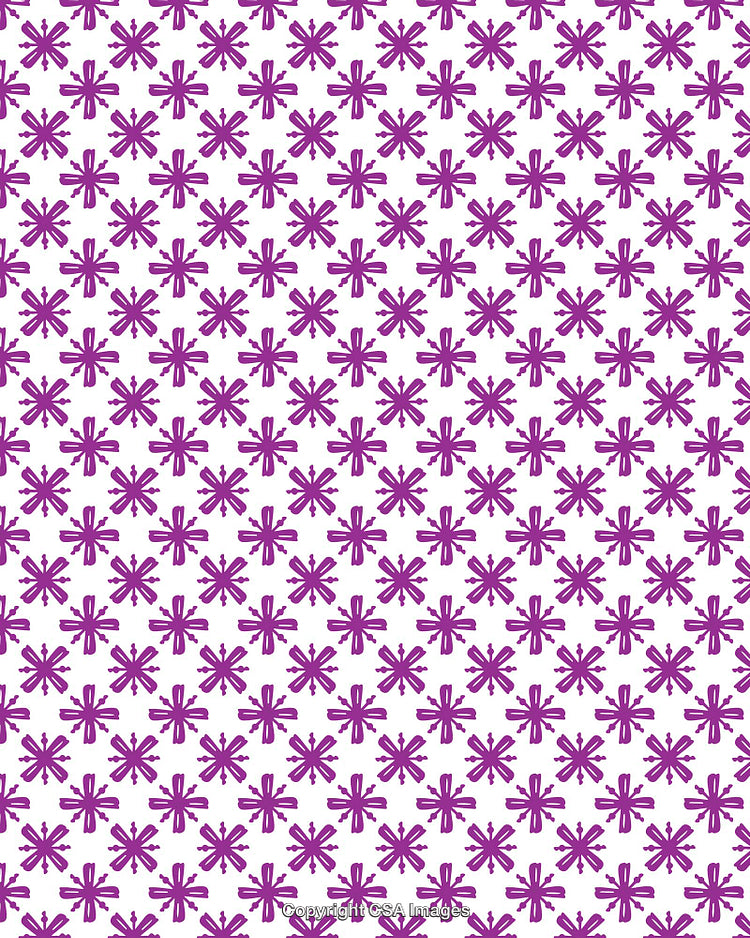 Purple Abstract Pattern with Artistic Symmetrical Design on White Background