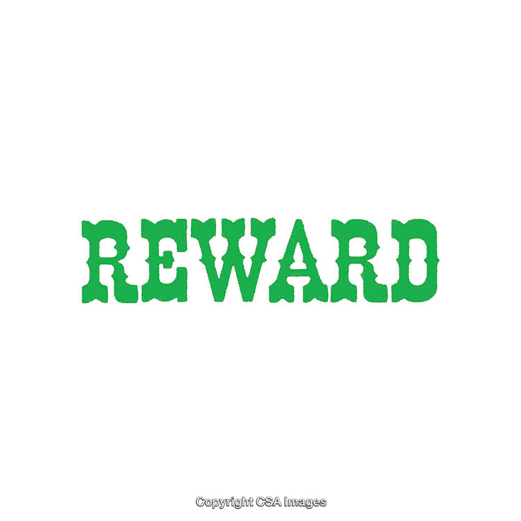 Green Rewards Typography Illustration Featuring Bold Lettering on White Background