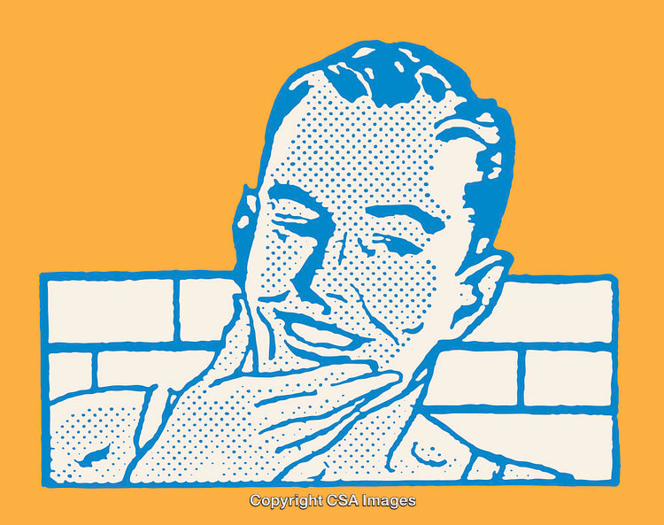 Retro Stylized Pop Art Portrait of a Smiling Man
