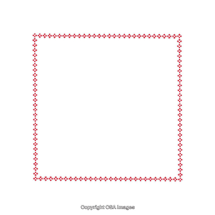 Decorative Red Cross-Stitch Border Pattern on a Clean White Background