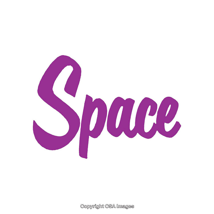 Purple Word Art Featuring the Term 'Space' on a White Background