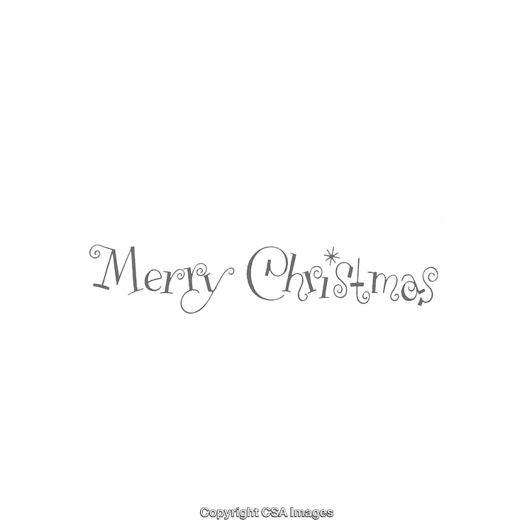 Whimsical Handwritten Merry Christmas Typography in Black and White