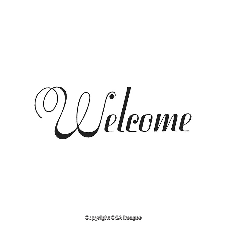Elegant Welcome Text With Fancy Calligraphy on White Background