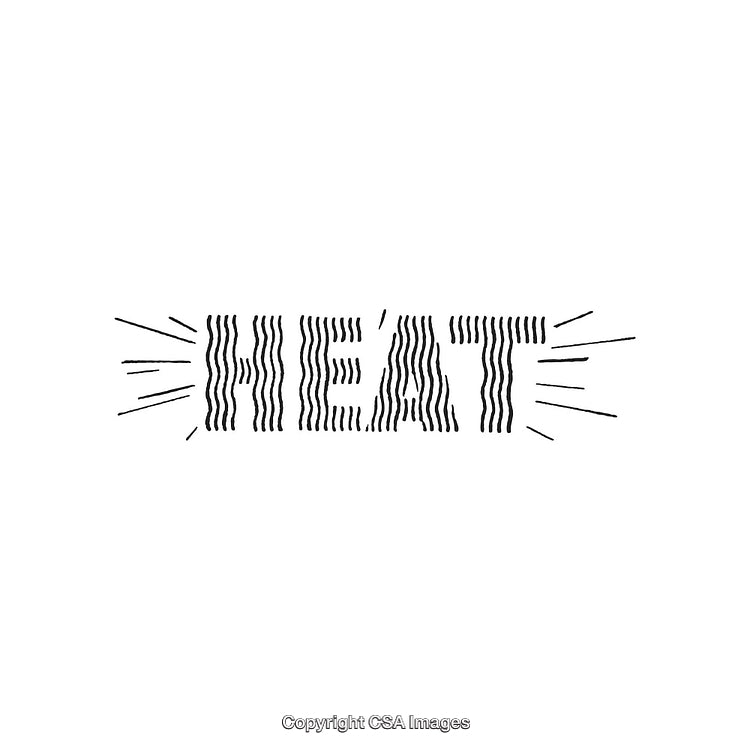Artistic Font Depiction of the Word 'Heat' with Wavy Line Design