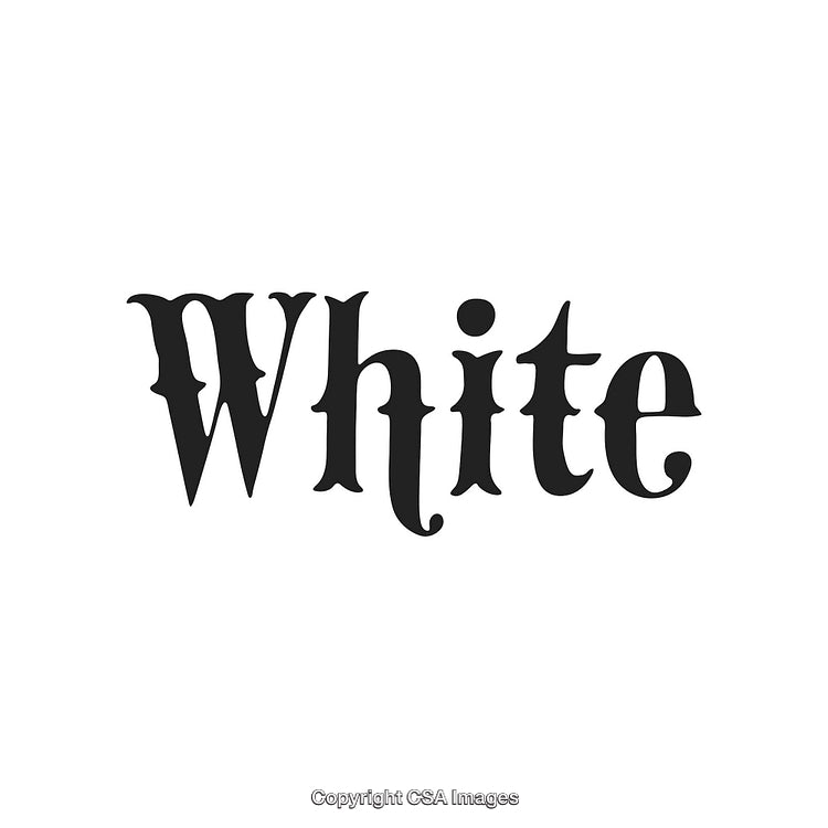 Stylized Black Text on White Background with Vintage Typography Design