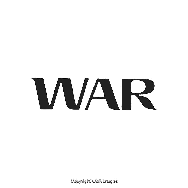 Bold Text Representation of the Word WAR in All Caps