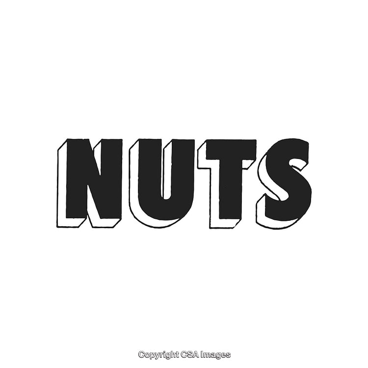 Black and White Typography Featuring the Word Nuts on a Minimalist Background