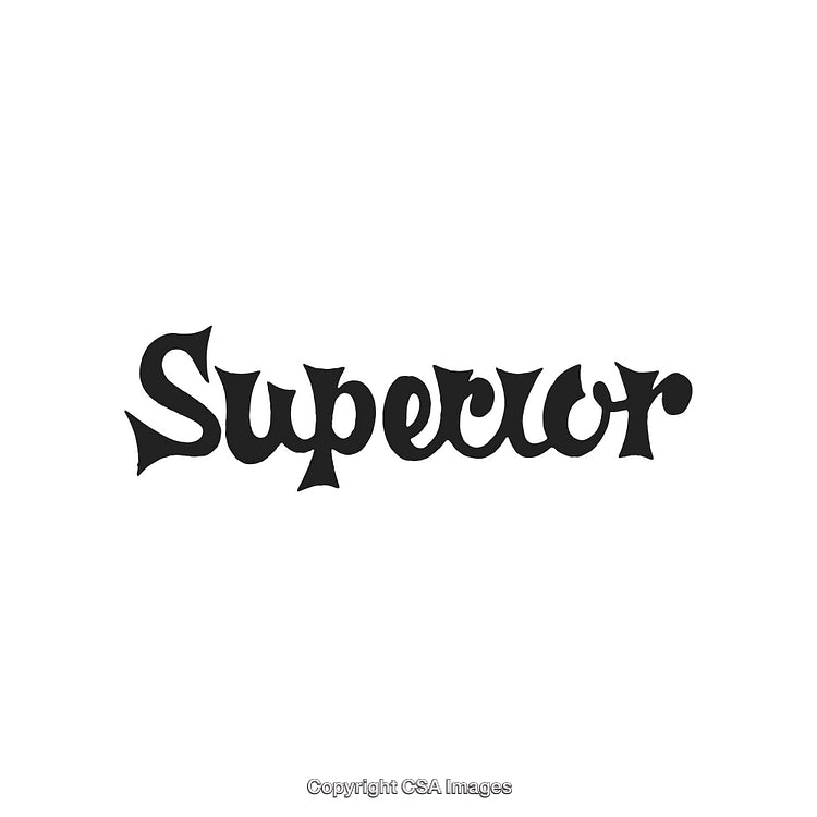 Superior Typography Design Featuring Stylish Vintage Font in Black on White Background