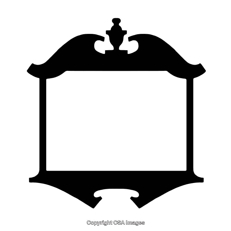 Elegant Black Silhouette of Decorative Ornamental Border Frame