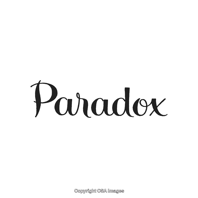 Elegant Hand-Lettered Typography of the Word Paradox in Black Ink