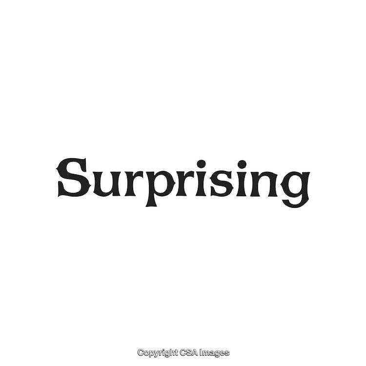 Elegant Font Displaying the Word 'Surprising' on a Clean White Background