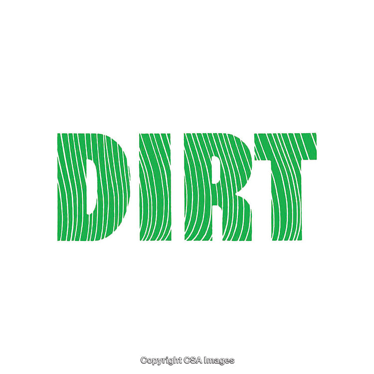 Green Textured Dirt Typography on Clean White Background