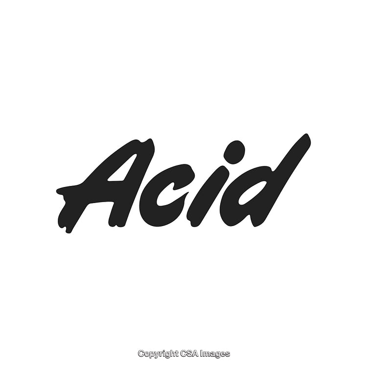 Stylized Black Typography Featuring the Word Acid on a White Background