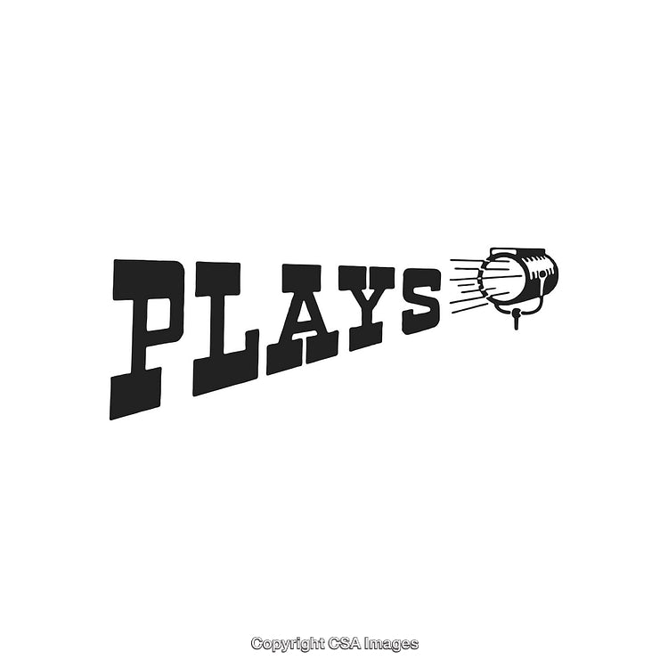 Vintage Play Design Featuring Bold Typography and Stage Spotlight Icon