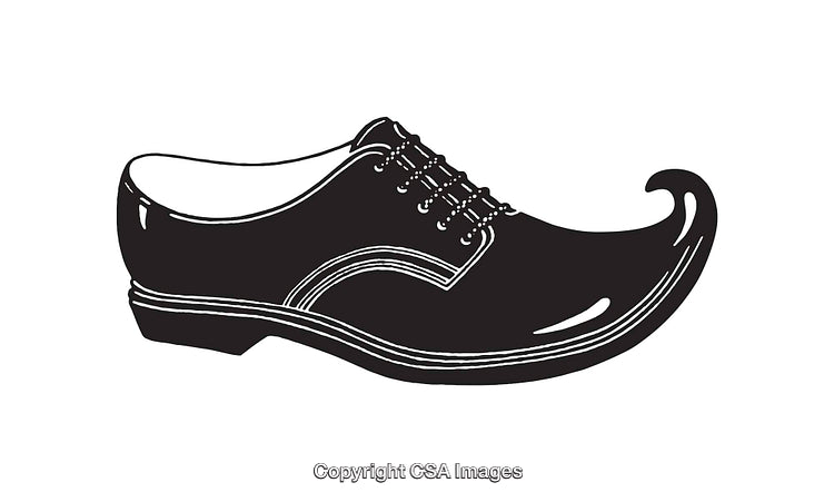 Black and White Illustration of a Stylish Shoe with Unique Design