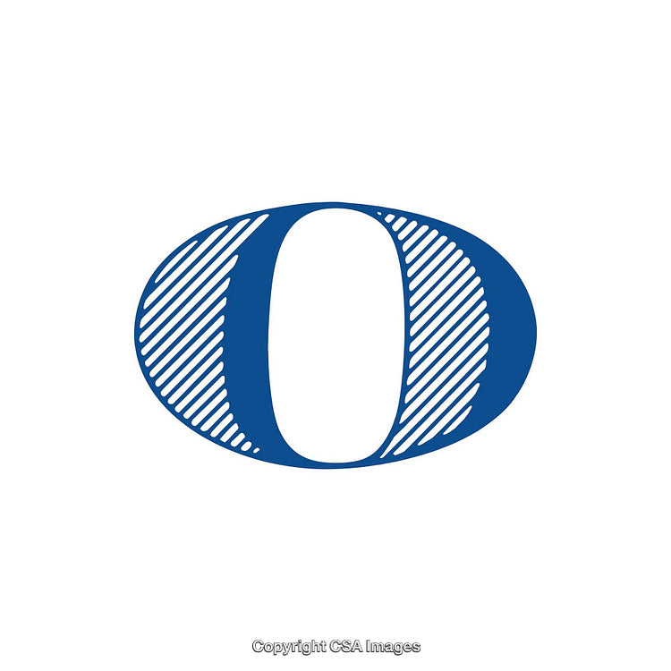 Bold Modern Blue Letter O Logo with Unique Hatch Design