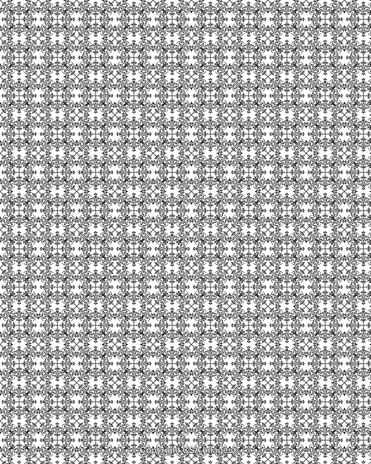 Seamless Black and White Ornamental Background with Symmetrical Patterns
