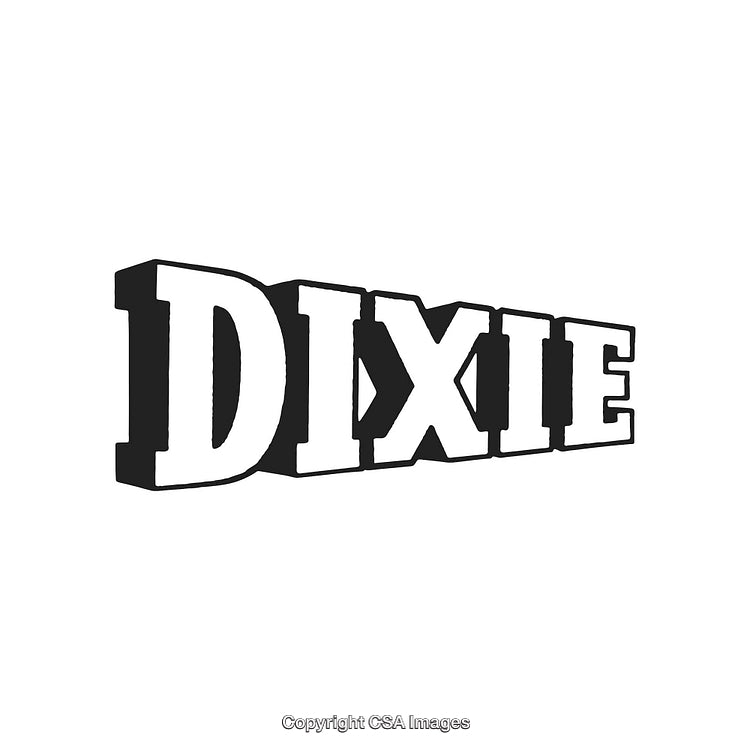 Bold Stylized Dixie Text Logo on White Background