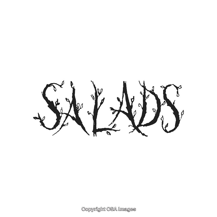 Artistic Branch-Inspired Typography of the Word Salads in Black and White