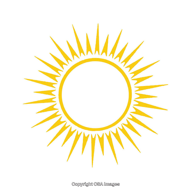 Bright Yellow Sun Symbol in Minimalist Graphic Design