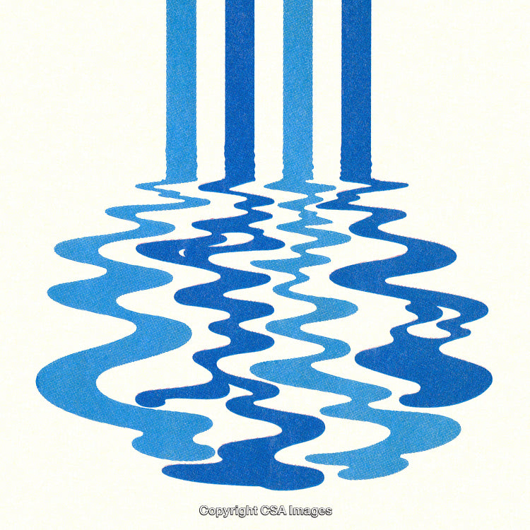 Abstract Blue Water Reflection With Gradient Lines and Ripple Design