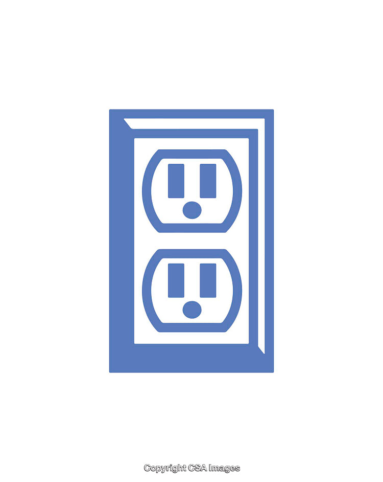 Elegant Icon of Electrical Wall Outlet in Blue Theme