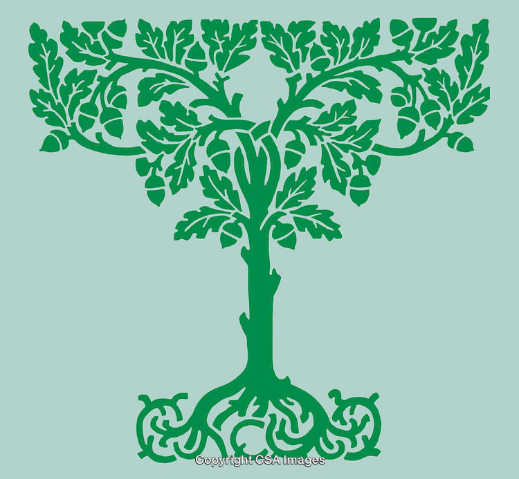 Elegant Green Tree Illustration in Unique Artistic Style