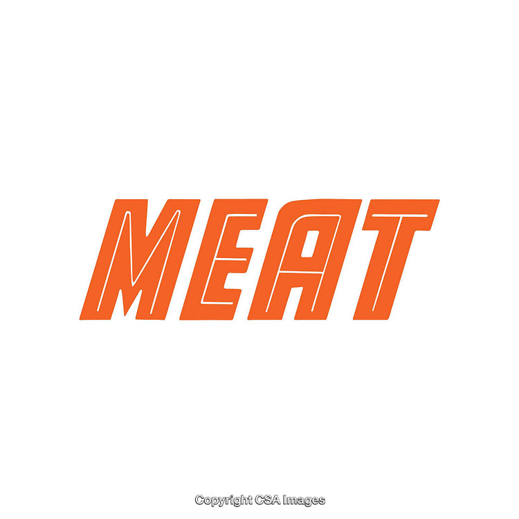 Bold Text Display Featuring the Word 'Meat' in Orange Typography