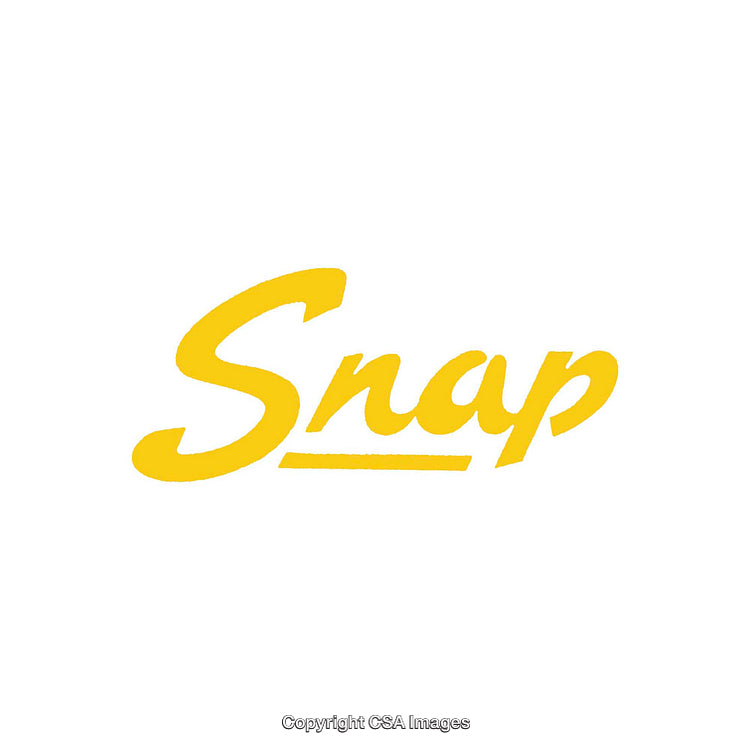 Bright Yellow Script "Snap" Text With Underline on White Background