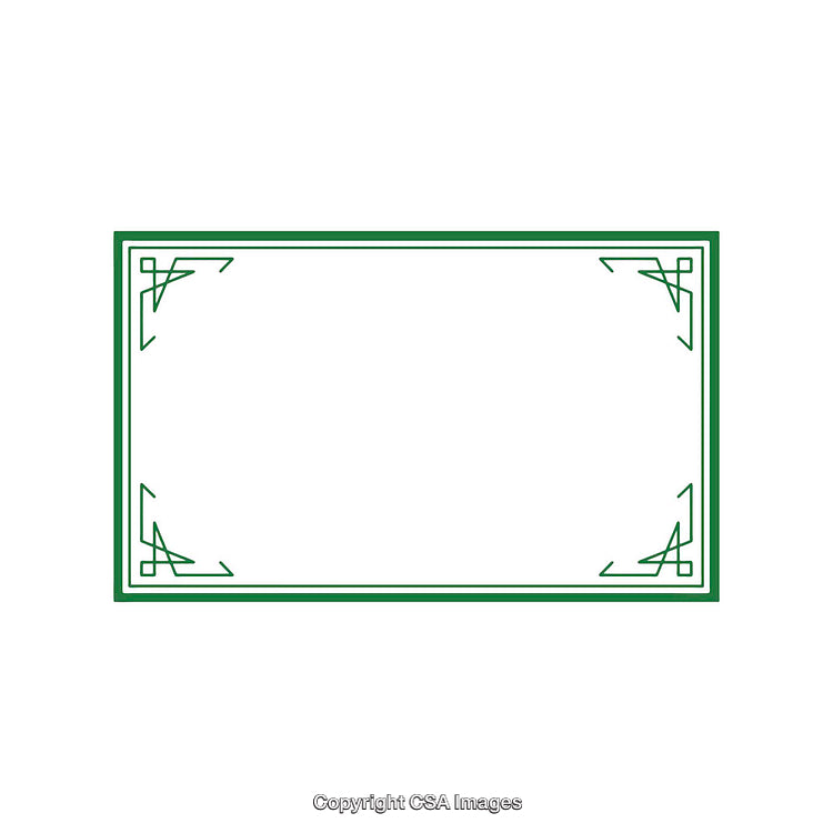 Elegant Green Border Design Frame with Decorative Corners on a White Background