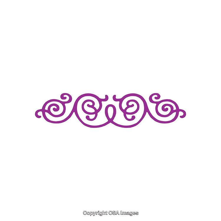 Elegant Purple Floral Swirl Design Element Against White Background