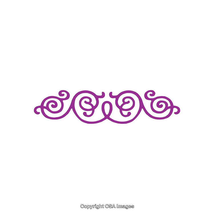 Elegant Purple Floral Swirl Design Element Against White Background