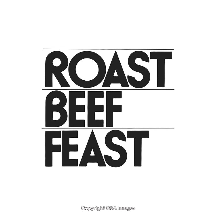 Stylized Text Design Featuring 'Roast Beef Feast' in Bold Typography