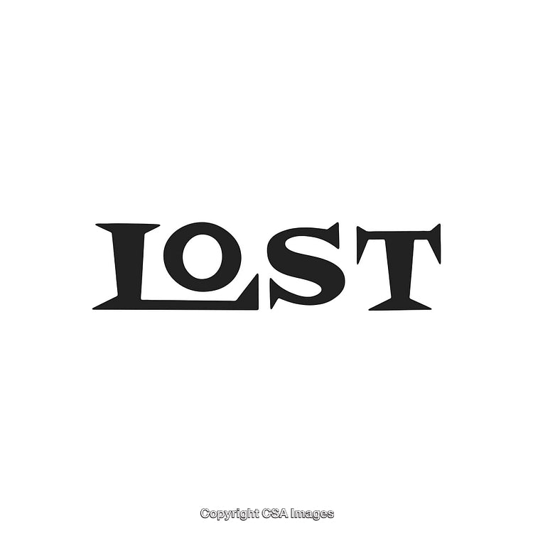 Minimalistic Lost Typography Design With Bold Black Lettering on White Background